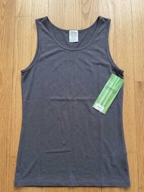 Bamboo Organic Fiber Tank Top Gray Scoop Neck Size M NWT #290